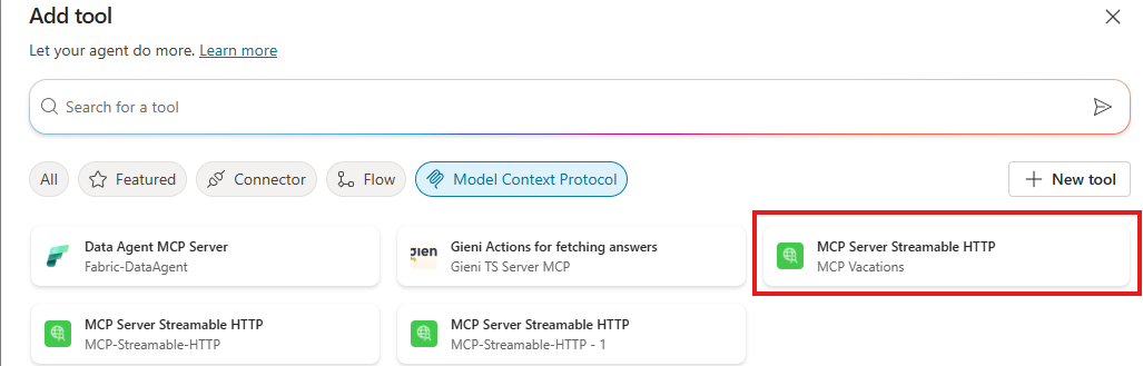 Add a MCP Server as a tool to an agent