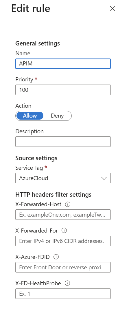 The rule to block public network traffic on the Azure App Service