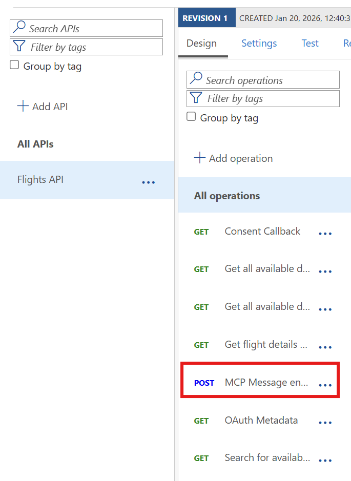 The MCP endpoint of our server