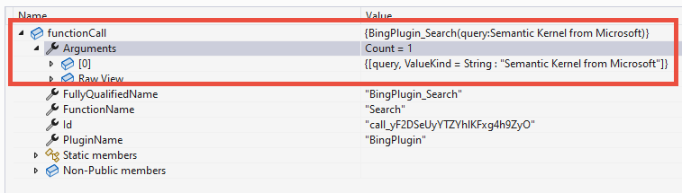 The Bing plugin gets called with the keyword extracted from the user prompt