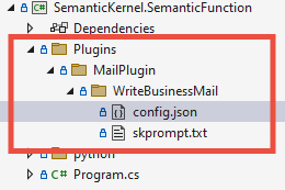The Plugin structure in a Semantic Kernel project